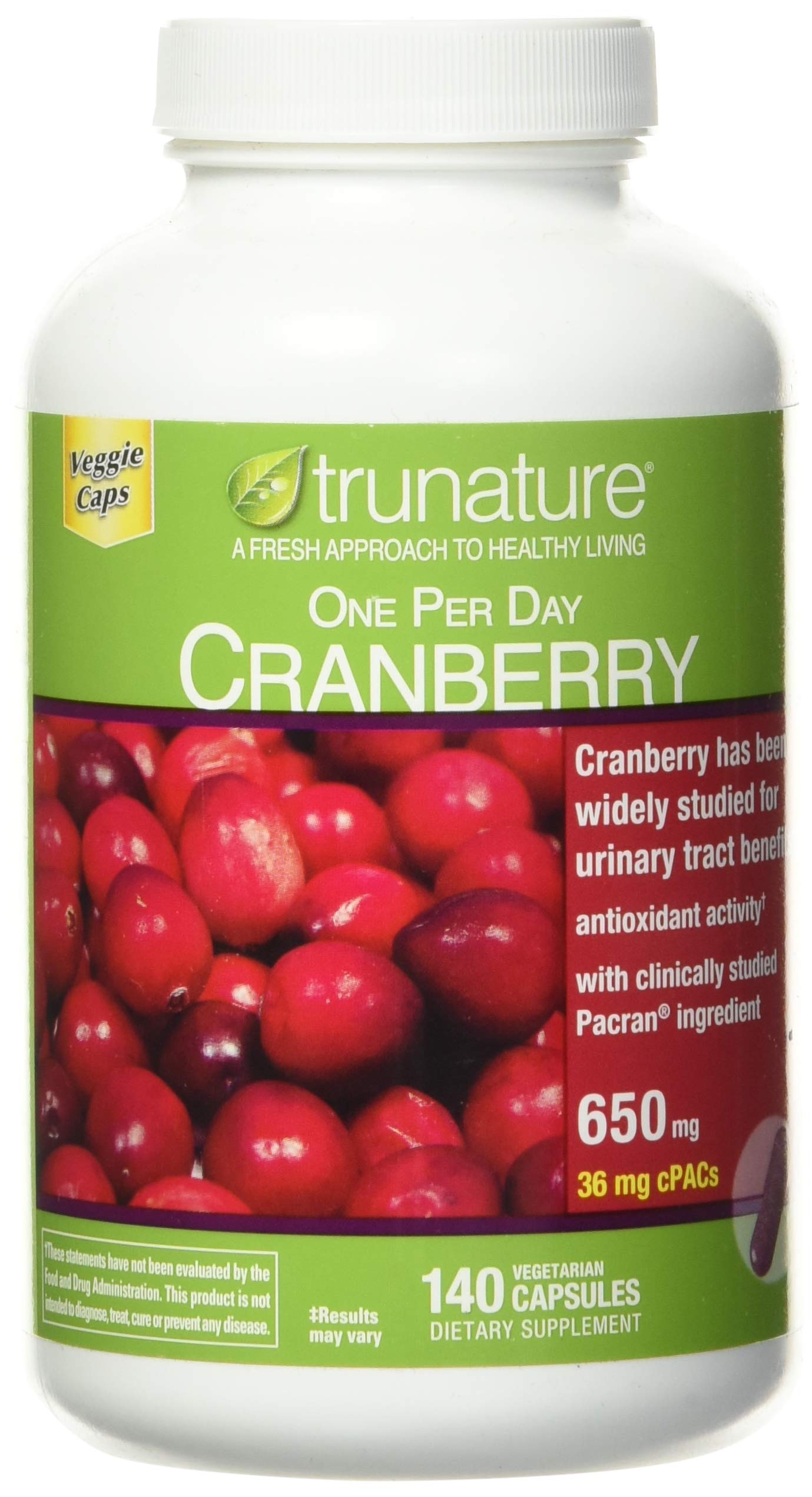 trunature Cranberry 650 mg, 140 Vegetarian Capsules
